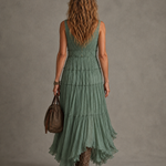 Lucrezia | Gathered V-Neck Maxi Dress