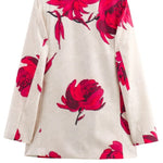 Special Attendance Satin Floral Print Long Sleeve Lapel Loose Blazer