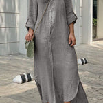 SHIRT NECK BUTTON DRESS