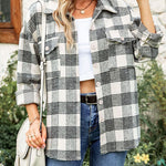 Shirt Jackets Button Down Long Sleeve Collared Shacket Coats