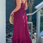 GARNET CROCHET TOP HIGH LOW DRESS