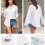 Nadorine Cotton Linen Shirts Tops