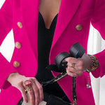 Chic Solid Long Sleeve Buttons Slim Coat