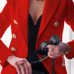 Chic Solid Long Sleeve Buttons Slim Coat