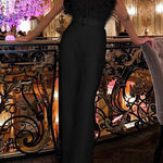 Feather Sexy Off Shoulder Sleeveless Slim Jumpsuit