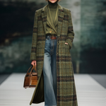 Retro Plaid Long Tweed Coat