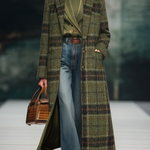 Retro Plaid Long Tweed Coat