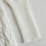 Elegant Zip-Front Knitted Sweater Dress In Ivory