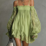 Noemi™ | Navy Lace Chiffon Mini Dress