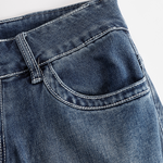Western Blue Denim Side Tassel Rivet Flared Pants