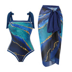 One Piece Swimsuit Chiffon Skirt Two-piece set
