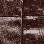 Luxury Fashion Crocodile Pattern Mocha Brown Faux Leather Skirt