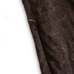 Elegant V-neck Lace Print Mocha Brown Long-sleeved Shirt