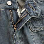 Casual Fashion Gradient Washed Denim Blue Gray Loose Pants