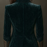 Velvet Blazer With Intricate Embroidered Lapels