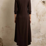 Boho-Inspired Midi Dress With Side Button Placket