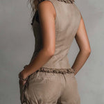 Classic Tencel Denim Ruffled Vest & Shorts Set
