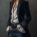 CHANTELLE™ - ELEGANT EMBROIDERED LONG BLAZER