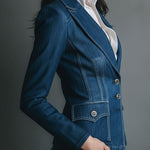Classic Fitted Denim Jean Jacket With Pockets