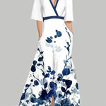 Elegant Mid Sleeve Maxi Dress