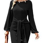 Nadorine Women's Casual Knit Dress Long Sleeve Bodycon Dress