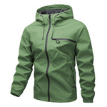 KZZ solid color pocket drawstring hooded jacket, waterproof and wear-resistant