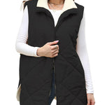 Nadorine Women Fall Reversible Vests Coat Sleeveless Sherpa Fleece Jacket