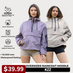 KZZ waterproof oversized autumn hoodie jacket warm semi-zipper jacket can be worn in daily seasons