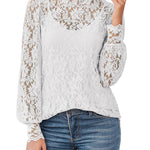 Nadorine Lace Tops  with Separable Camisole Sexy Blouses Shirts 2 PCS Set