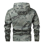 KZZ Camouflage Print Zip-Up Hooded Jacket