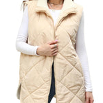 Nadorine Women Fall Reversible Vests Coat Sleeveless Sherpa Fleece Jacket