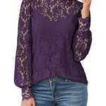 Nadorine Lace Tops  with Separable Camisole Sexy Blouses Shirts 2 PCS Set