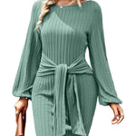 Nadorine Women's Casual Knit Dress Long Sleeve Bodycon Dress