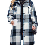 Zeagoo Womens Plus Size Flannel Plaid Button Down Shacket Jacket