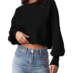 Zeagoo Womens 2024 Fall Crewneck Cropped Sweater