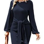 Nadorine Women's Casual Knit Dress Long Sleeve Bodycon Dress