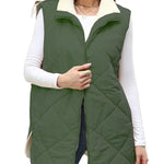 Nadorine Women Fall Reversible Vests Coat Sleeveless Sherpa Fleece Jacket
