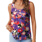 Nadorine Silk Satin Tank Tops for Women Scoop Neck Sleeveless Tops