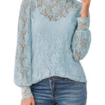 Nadorine Lace Tops  with Separable Camisole Sexy Blouses Shirts 2 PCS Set