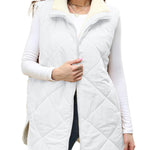 Nadorine Women Fall Reversible Vests Coat Sleeveless Sherpa Fleece Jacket