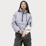 KZZ waterproof oversized autumn hoodie jacket warm semi-zipper jacket can be worn in daily seasons