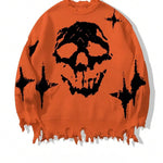 KZZ men's loose casual street soft and comfortable long-sleeved round neck knitted top