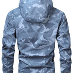 KZZ Camouflage Print Zip-Up Hooded Jacket