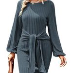 Nadorine Women's Casual Knit Dress Long Sleeve Bodycon Dress
