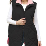 Nadorine Women Fall Reversible Vests Coat Sleeveless Sherpa Fleece Jacket