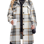 Zeagoo Womens Plus Size Flannel Plaid Button Down Shacket Jacket