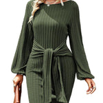 Nadorine Women's Casual Knit Dress Long Sleeve Bodycon Dress