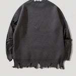 KZZ men's loose casual street soft and comfortable long-sleeved round neck knitted top