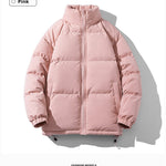 KZZ Solid Thickened Zipper Drawstring Cotton Jacket, Cold Weather Gear