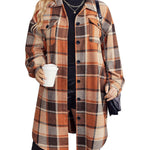Zeagoo Womens Plus Size Flannel Plaid Button Down Shacket Jacket